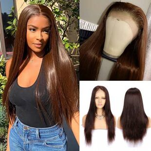 Transparent lace brown color human hair wig��ɫ���˰l�^��
