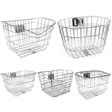 不锈钢自行车车筐车篮子电动车车框菜篮篓子车篓不带盖防锈筐前筐