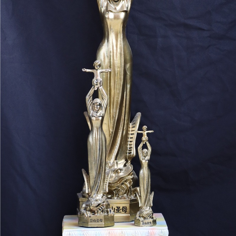 100cm She Shan Virgen María Ornamento Estatuas de vidrio de fibra de fibra de vidrio Figuras decorativas de la iglesia