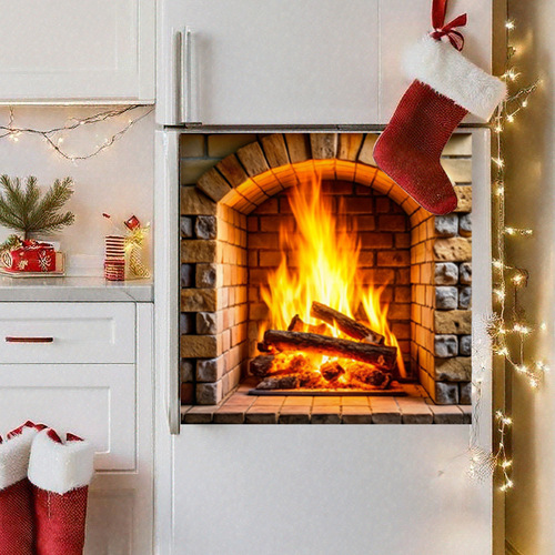 Oover Christmas FC1644 yellow stove oven sticker new removable and waterproof