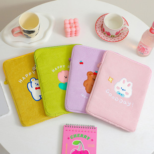Korean Style Girl Cute Flower ipad Storage Bag Student Tablet Bag for 10.2 Inch 11 Inch Tablet