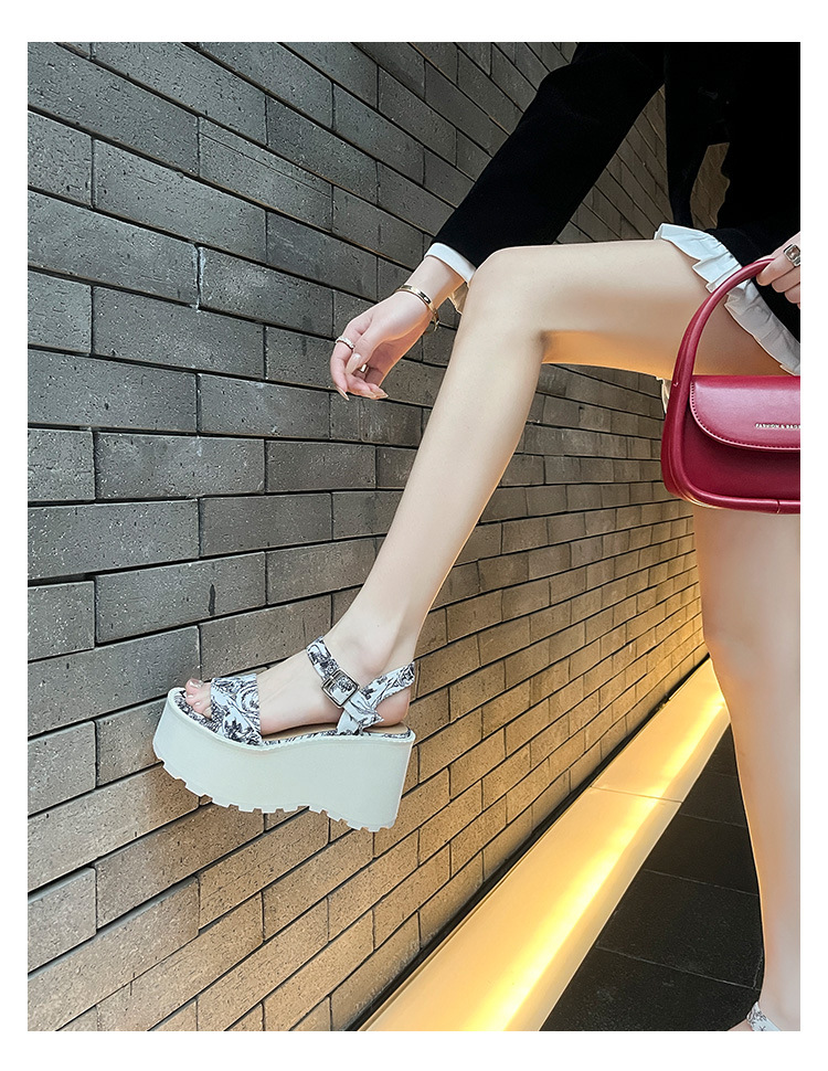Sandal cao gót nữ phong cách Trung Hoa đế xuồng hở mũi quai ngang — Đen 11cm, Trắng 11cm, Trắng 9cm, Đen 9cm chi tiết 13