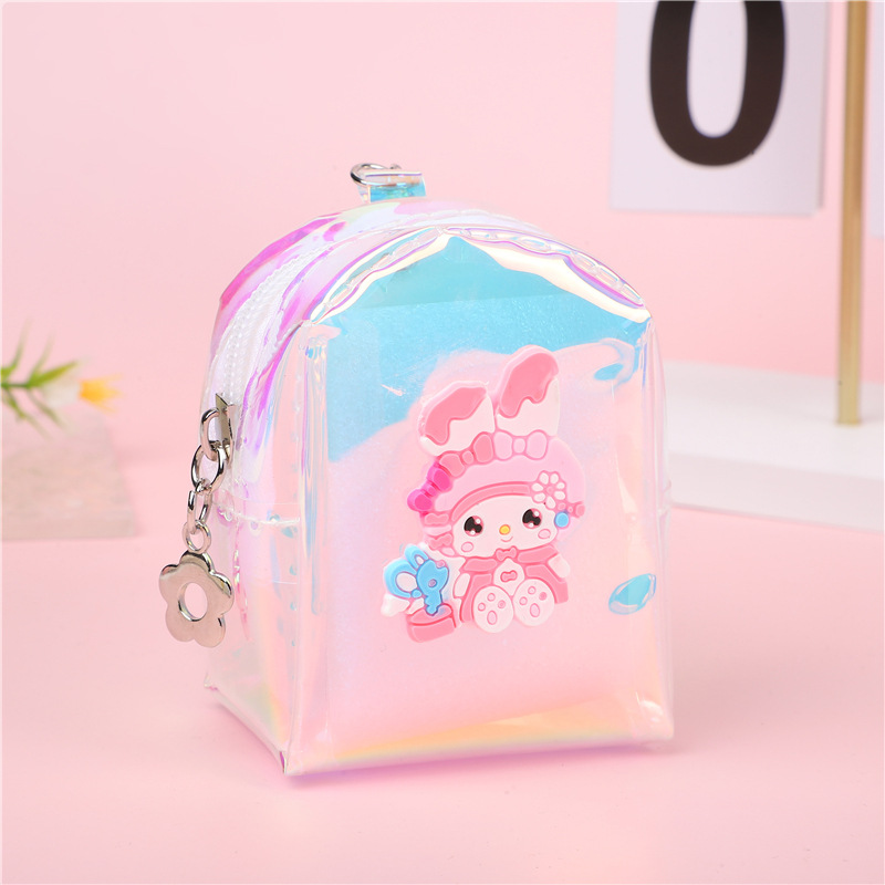 Nuevo bolso de cambio de gelatina transparente portátil mini bolso de llaves de dibujos animados Kuro lindo bolso de almacenamiento de auriculares