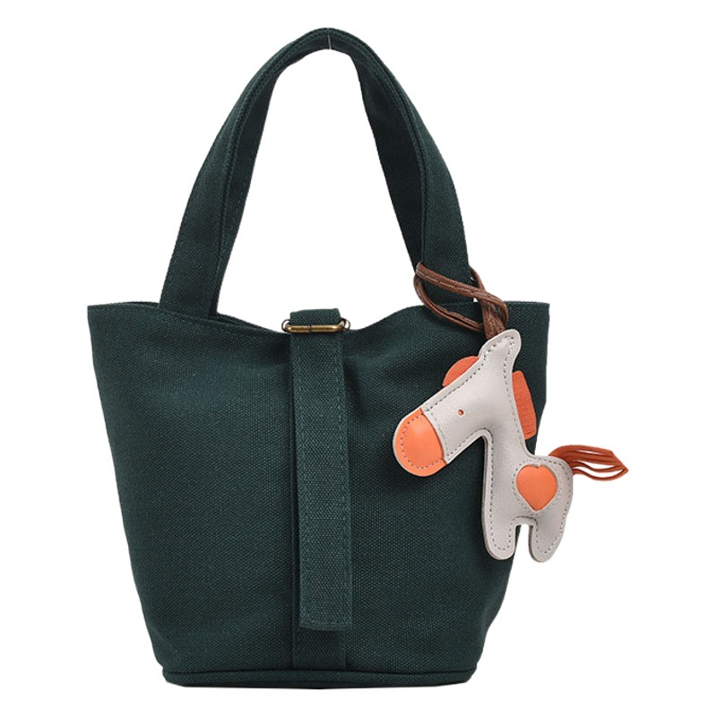 Bolso de mezclilla lindo de los niños de las mujeres 2023 Otoño Nuevo estilo coreano bolso de cubo de tela de color sólido para niños
