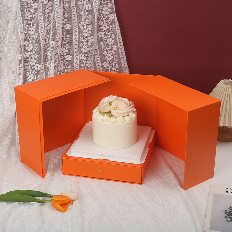 工厂定制新款双开双层抽8寸蛋糕盒人节礼盒口红香装生日礼