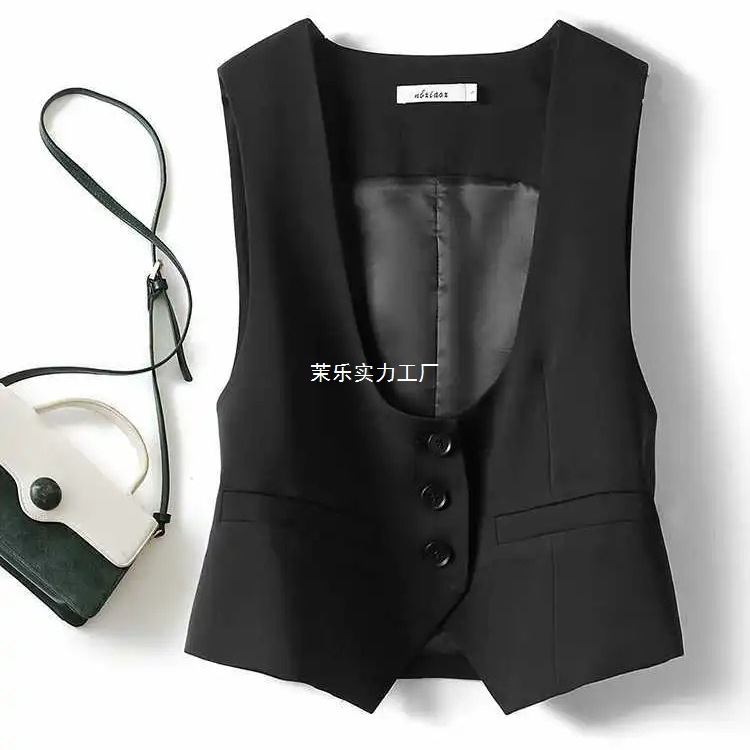 9239 Short U-Neck Suit Vest Women's 2025 Spring/Summer New Sleeveless Layered Vest