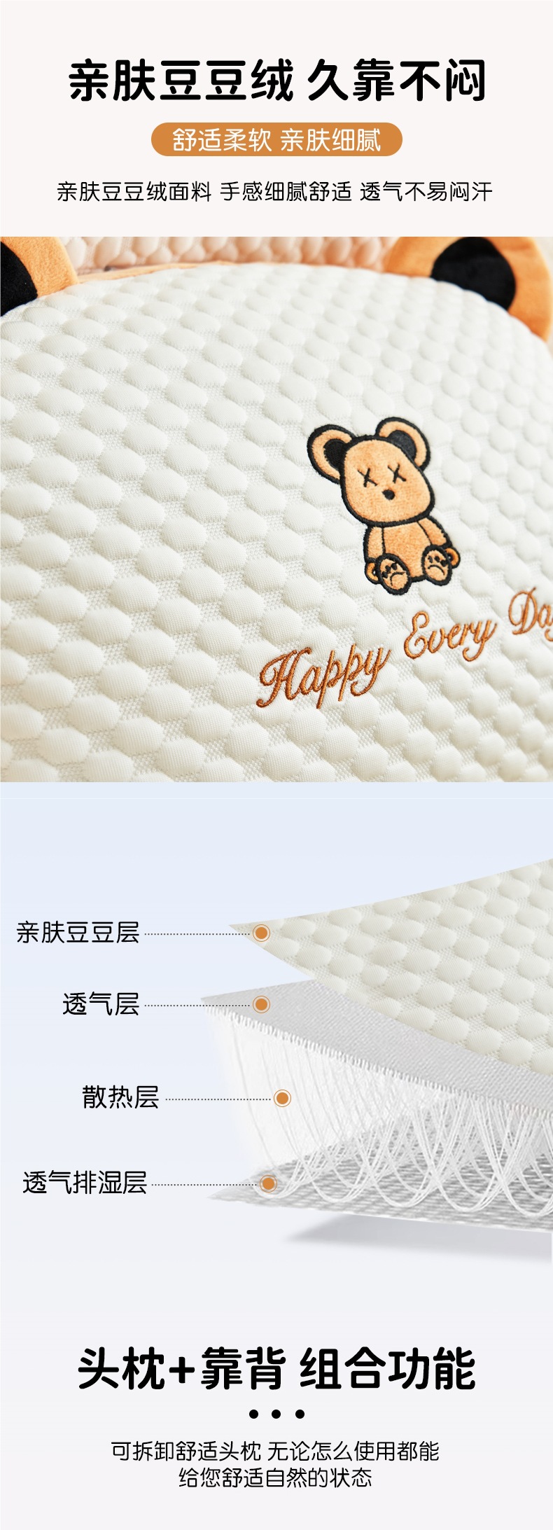 Bedside Cushion Soft Bag Waist Pillow Large Backrest Sofa Pillow Bed Reading Pillow Pregnant Women Dormitory Students Summer