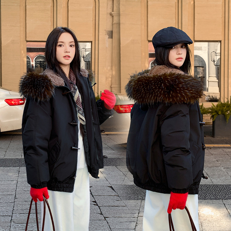 2025 invierno nuevo abrigo de algodón de pluma para mujeres retro corno de buey pie de botón para superar el grosor de la chaqueta de algodón coreano image 7