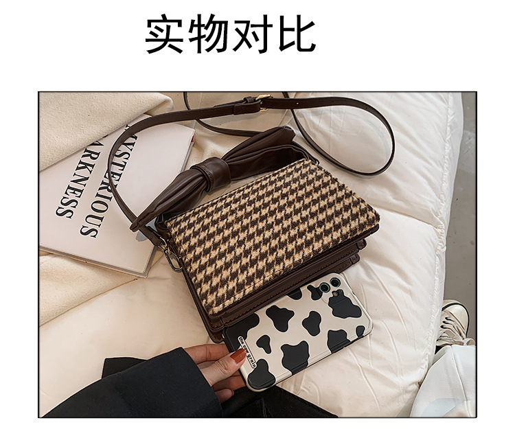 Fashion Vintage Contrast Color Bow Square Shoulder Bag Wholesale Nihaojewelry display picture 19