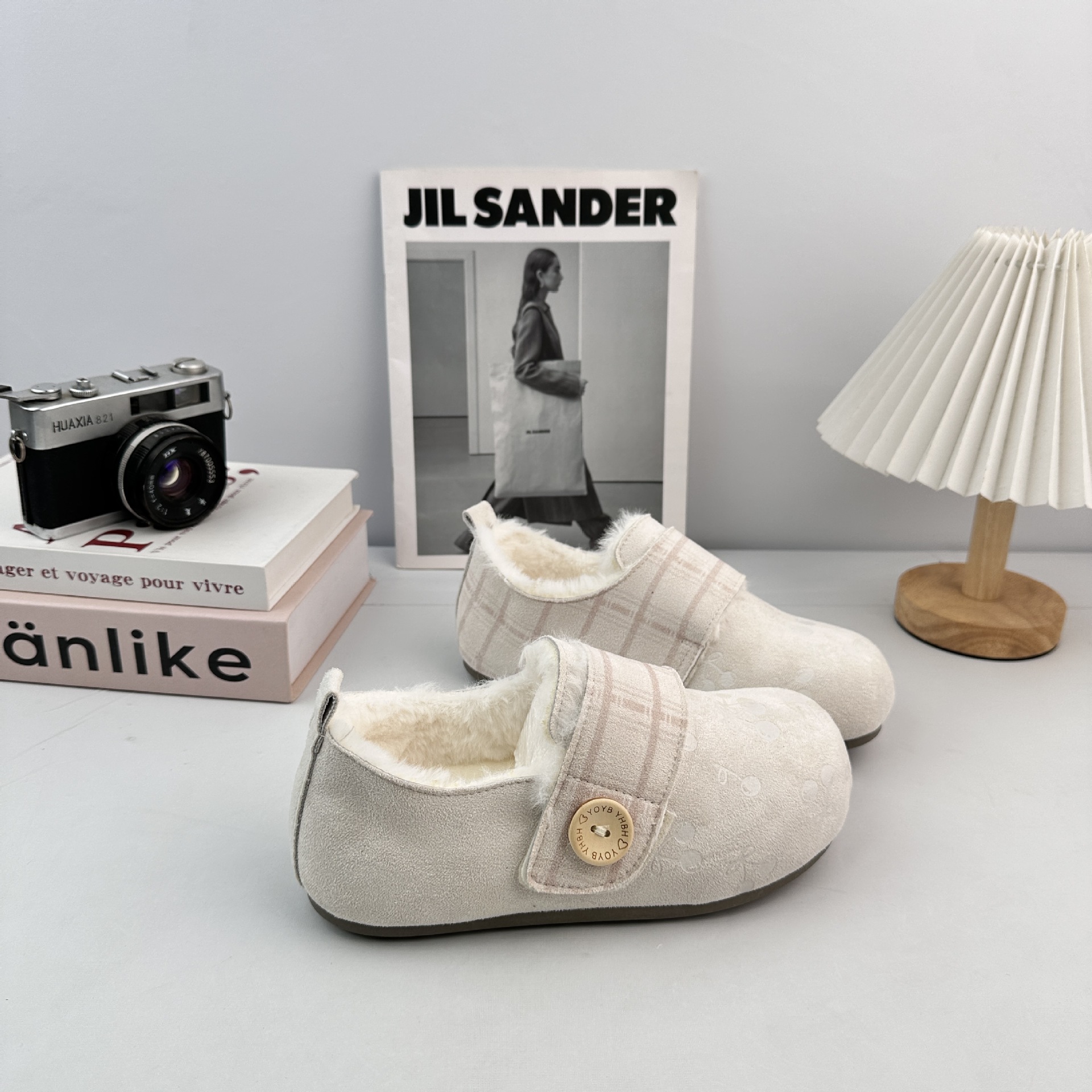 Farwave dulce viento simple Bocken zapatos de mujer 2025 nuevo invierno más terciopelo exterior impresión universal zapatos de nicho de mujer