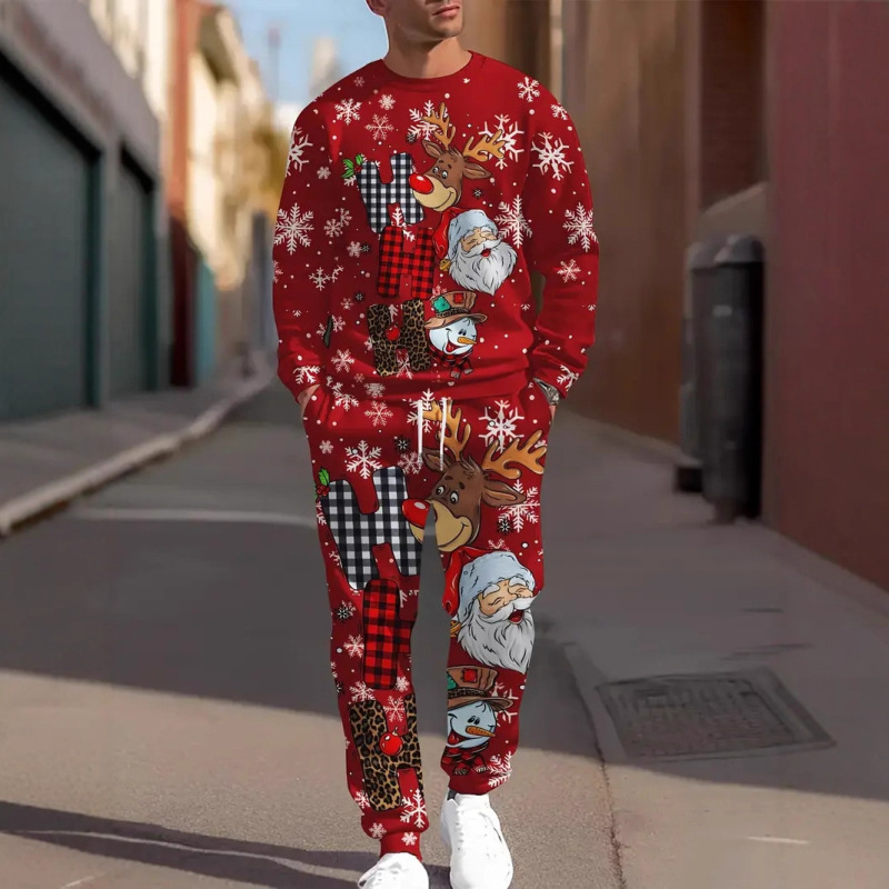 Christmas Clothing Set Spring Autumn Men's Women's Fashion 3D Printing Suit Casual Sportswear Sweatshirts Jogging