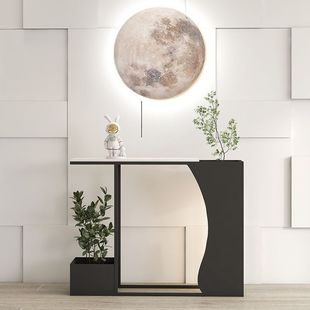 Modern Entryway Table with Iron Art, Light Luxury Style, Extremely Narrow Hallway Marble Entryway Flower Stand, Light Luxury Style