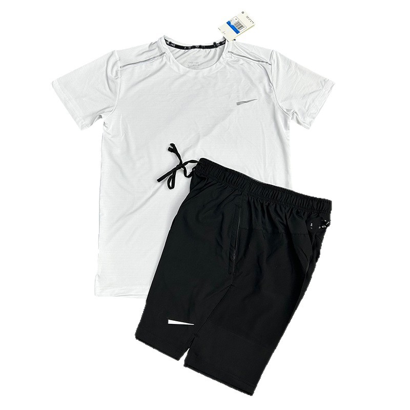 Mayorista nuevo juego de comercio exterior deportivo fitness juego de carrera rápida secado transpirable suelto ocio pantalones cortos de manga corta ropa de hombre