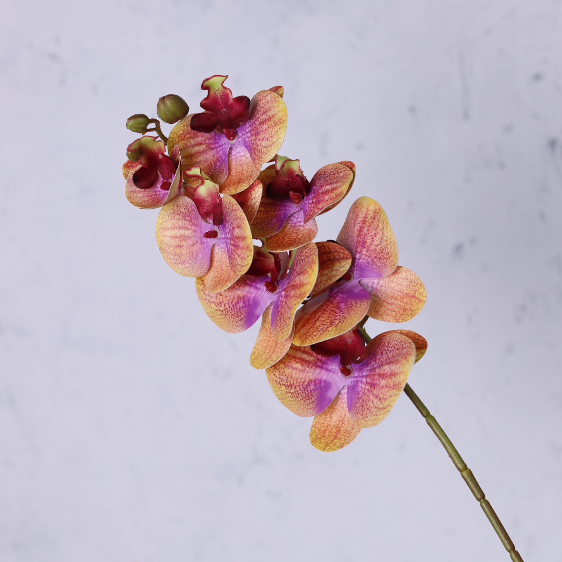 Impresión 3D de 7 cabezas de orquídeas mariposa flor de decoración de flores de alto nivel flor de nicho decoración floral decoración de sala de estar