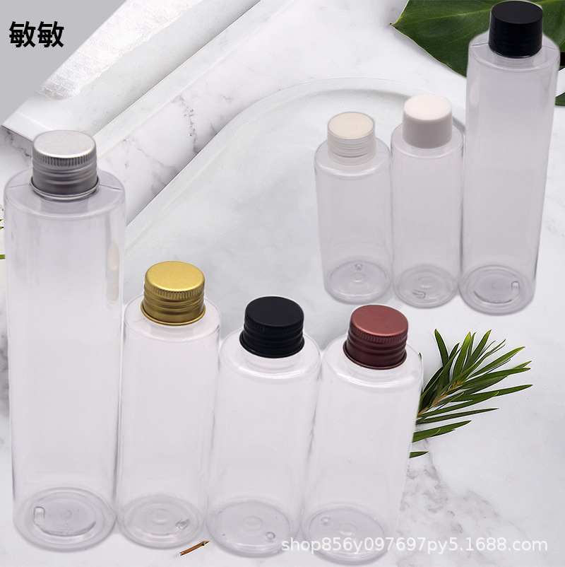 铝盖250ml平肩透明瓶PET塑料盖120ml110ml爽肤水乳液玉露分装空瓶