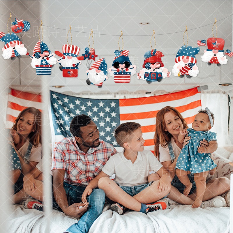 Amazon nueva fiesta del día de la independencia decoración colgante colgante del día de la independencia diseño de atmósfera colgante enano