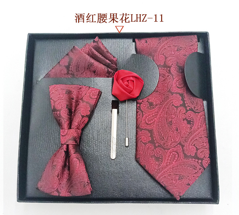 Directo de fábrica desgaste formal hombres corbata cuadrada bufanda caja regalo moda boda cena novio pajarita traje