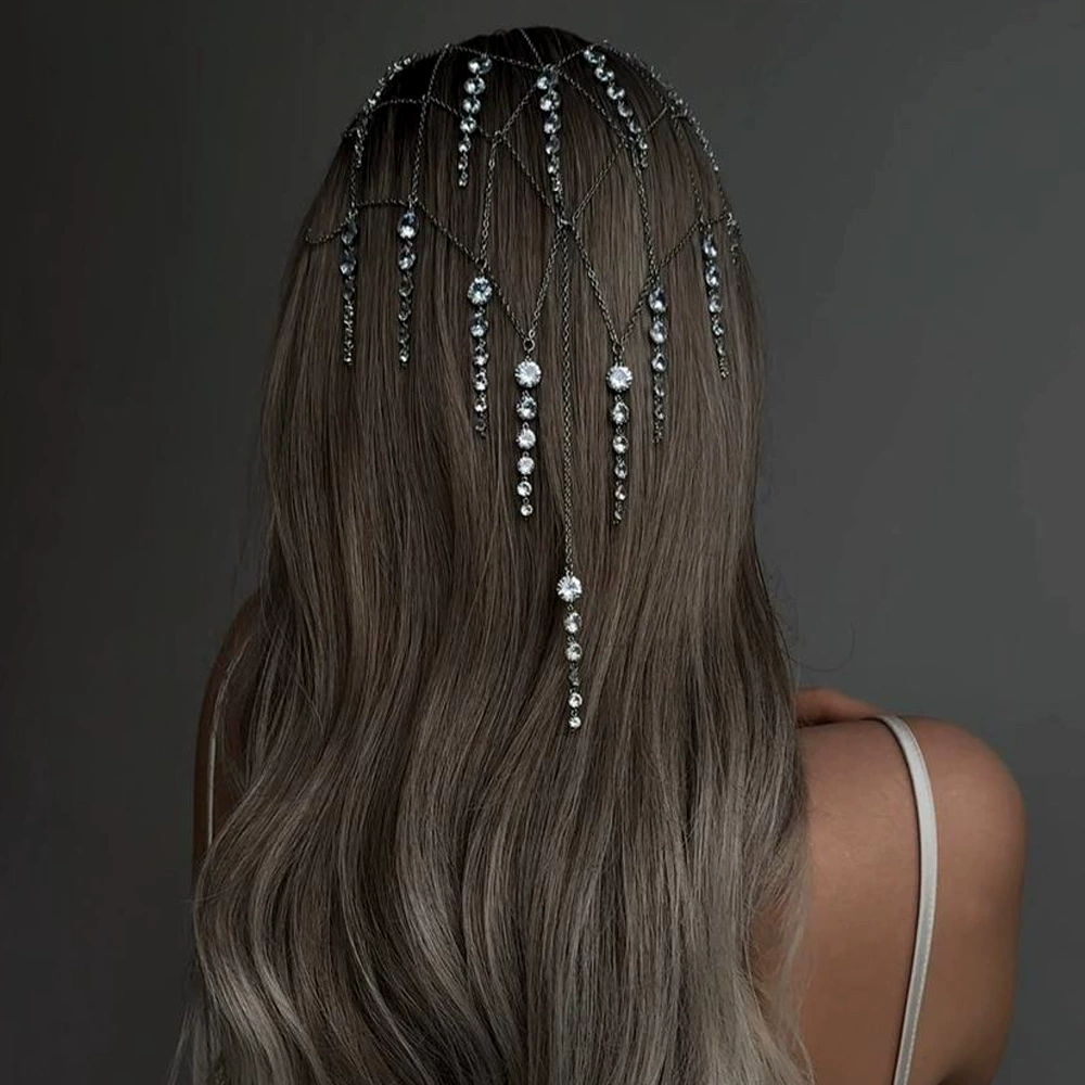 Amazon новый бриллиантовый полый обруч для волос с кисточками