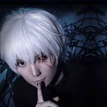 东京喰种/金木研假发动漫舞台假发  银色短发cosplay假发男女通用