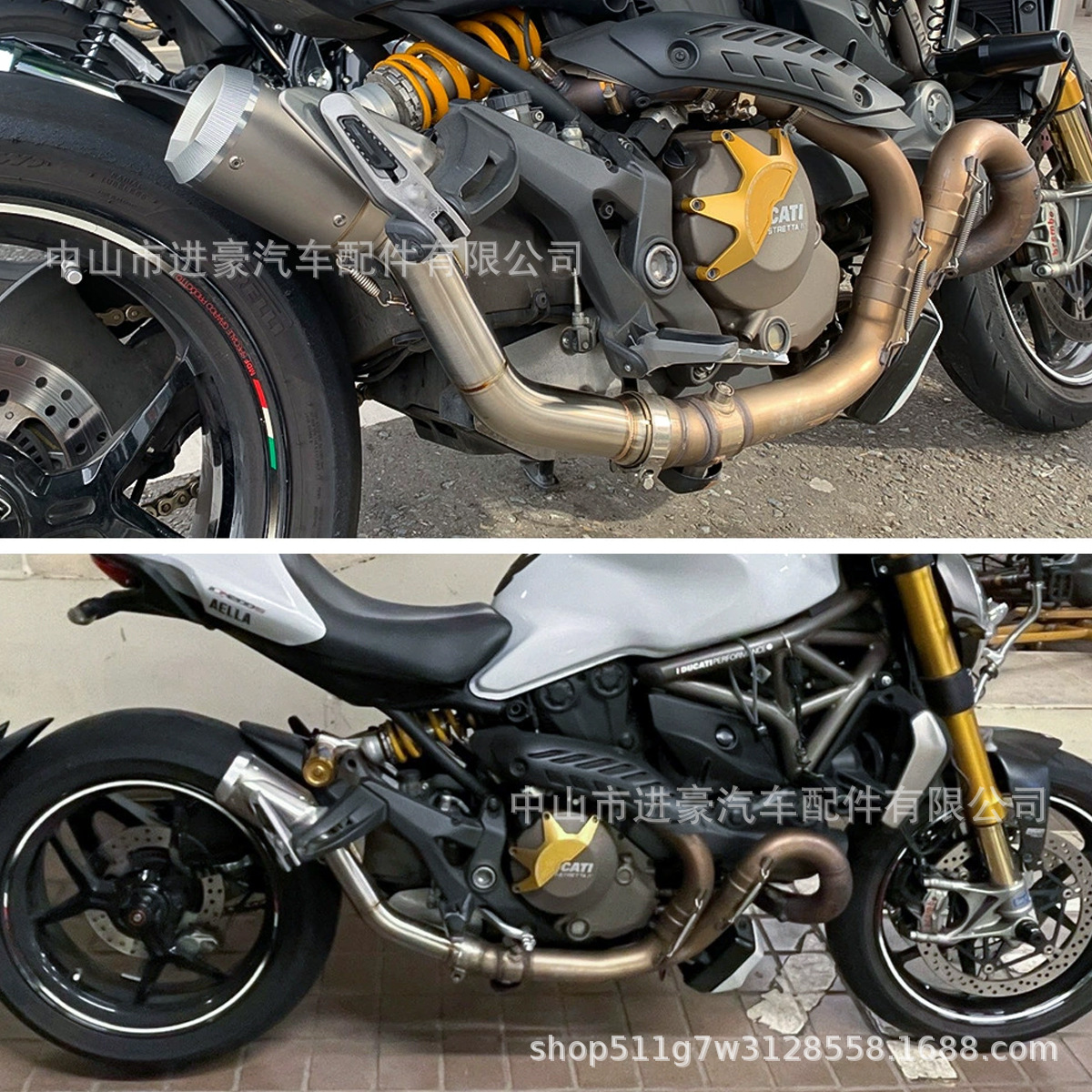 Motorcycle Exhaust Pipe Modification for Ducati Monster1200/Monster821 Mid-Section, Factory Direct Sales