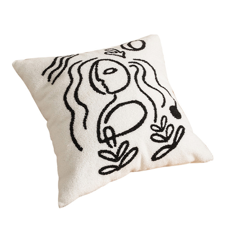 Nordic ins sala de estar sofá almohada cojín retro pata de gallo modelo de almohada habitación cabecera de cama respaldo funda de almohada