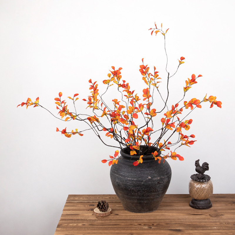Simulated Small Dead Branches, Autumn Leaves, Fake Branches, Home Hotel Chinese Decorative Flower Arrangements, Simulated Green Plant Ornaments and Props