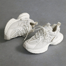 白色老爹鞋2024夏季新款网面透气男休闲运动鞋防滑厚底时尚潮鞋