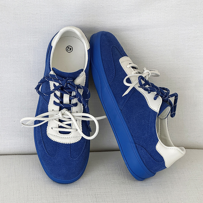 【明星同款】小香风德训鞋男夏季复古拼色系带板鞋厚底运动鞋X509