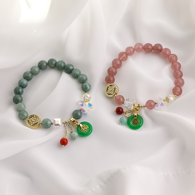 wholesale jewelry crystal color beaded pendant bracelet nihaojewelry