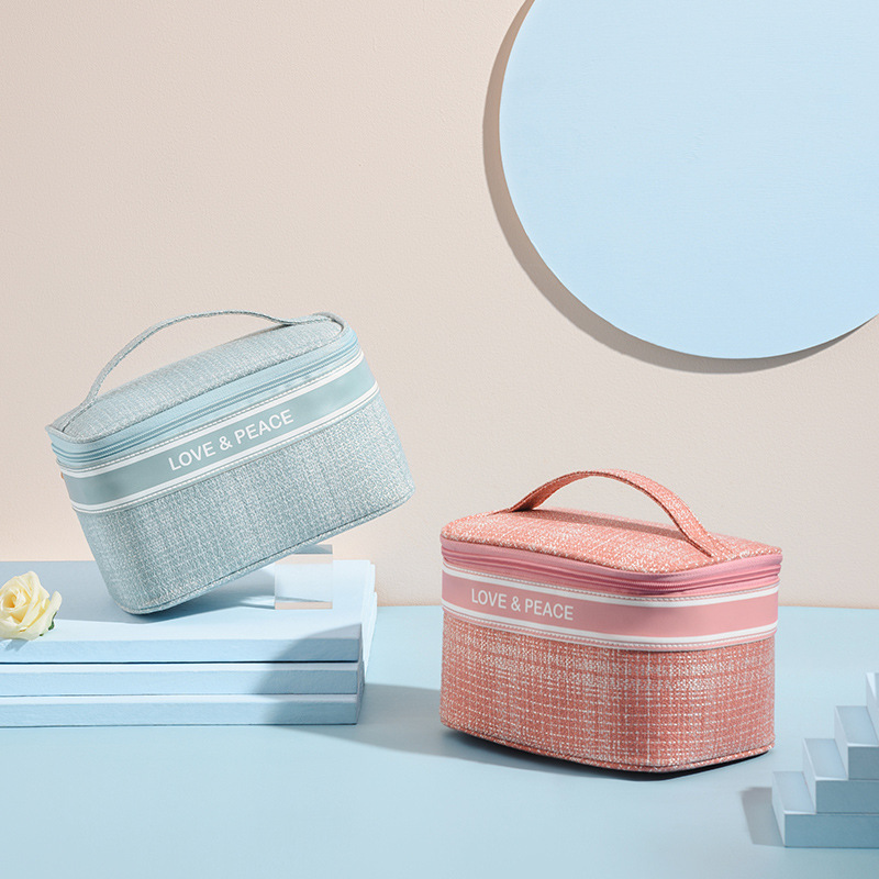 Capacious cosmetic bag