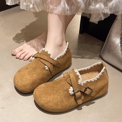 厚底一脚蹬单鞋女2025秋季新款复古皮带扣博肯鞋高颜值时尚懒人鞋