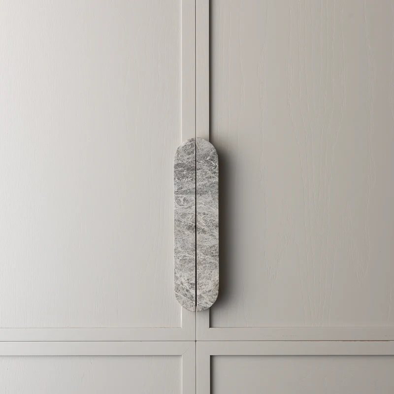Manija de la puerta del armario de mármol, manija de la puerta del armario de ropa de lujo ligera, viento silencioso, manija de piedra de la cueva retro image 17