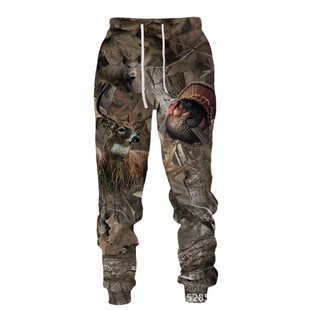 Cross-border new men's casual pants camouflage forest animal 3D digital printing men's and women's sports pants manufacturers supply