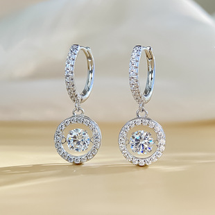 S925 Sterling Silver Beating Heart Mosan Diamond Earrings Smart Elegant Earrings Moissanite Elegant Earrings Earrings Women