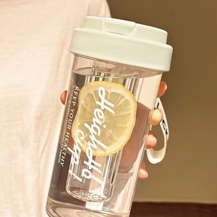 Taza de agua de entrenamiento militar de estudiantes de verano portátil de alto valor facial taza de paja ins resistente a altas temperaturas con barrera de té 2025 nueva taza