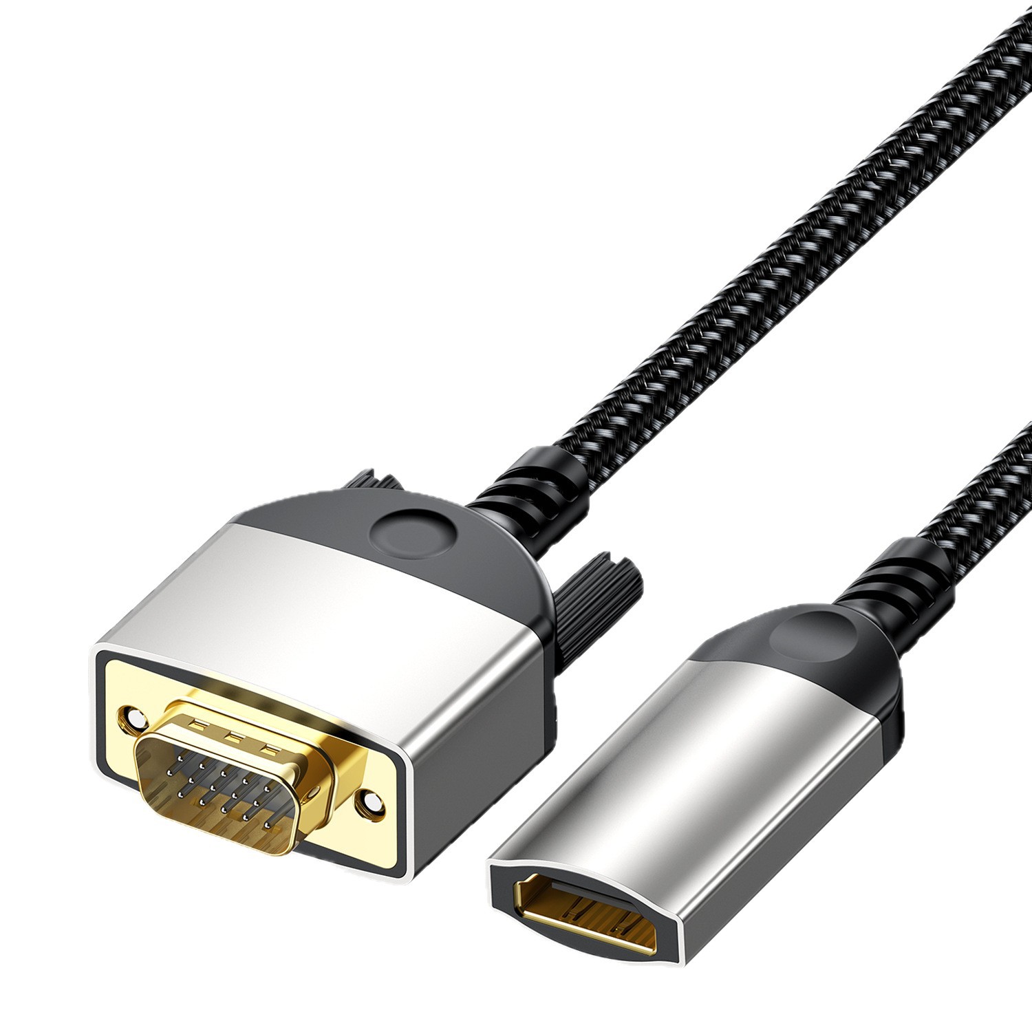 Cable Adaptador HDMI Femina a VGA Macho HD de Cobre con Tornillos para Laptop y Proyector