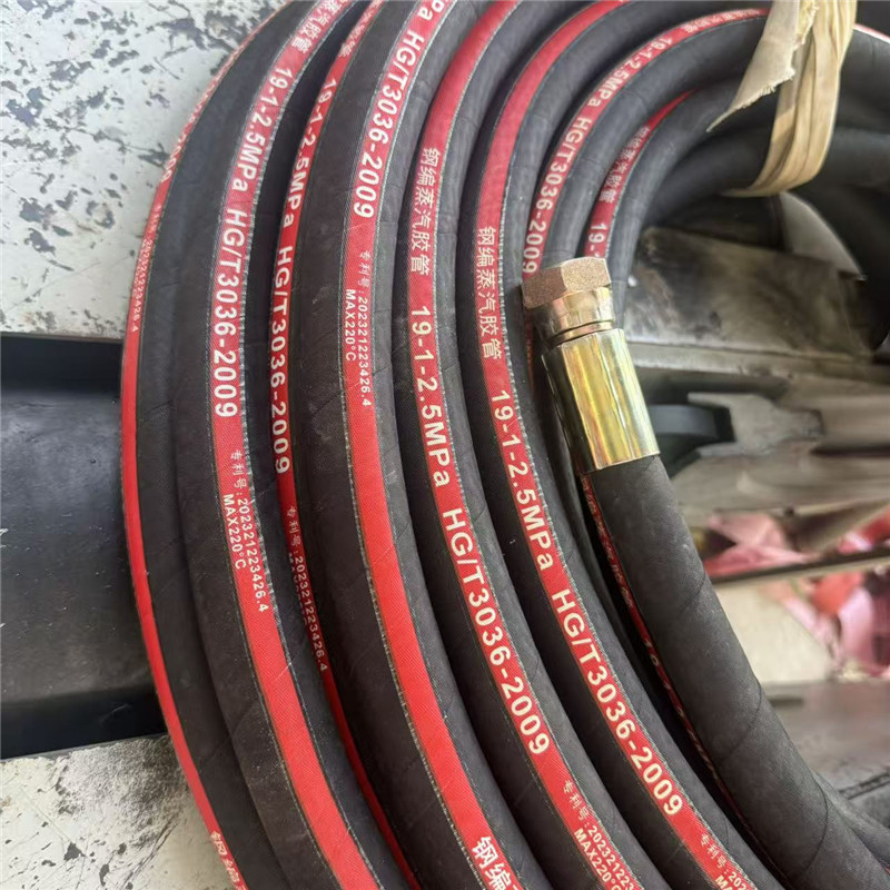 19一层钢丝编织蒸汽胶管 扣压3分接头