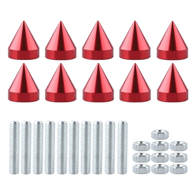 M6 car license plate frame 10 aluminum alloy pointed license plate frame screws car license plate frame fixing screws (License plate holder/license plate holder) - 10-in-red