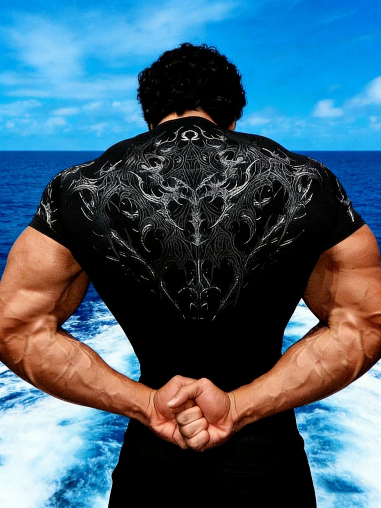 Breathedivinity Trendy Dark Style Men's T-shirt Sports, Fitness, Cycling, And Basketball, Exclusively For Cross-border 008_viptrois.com