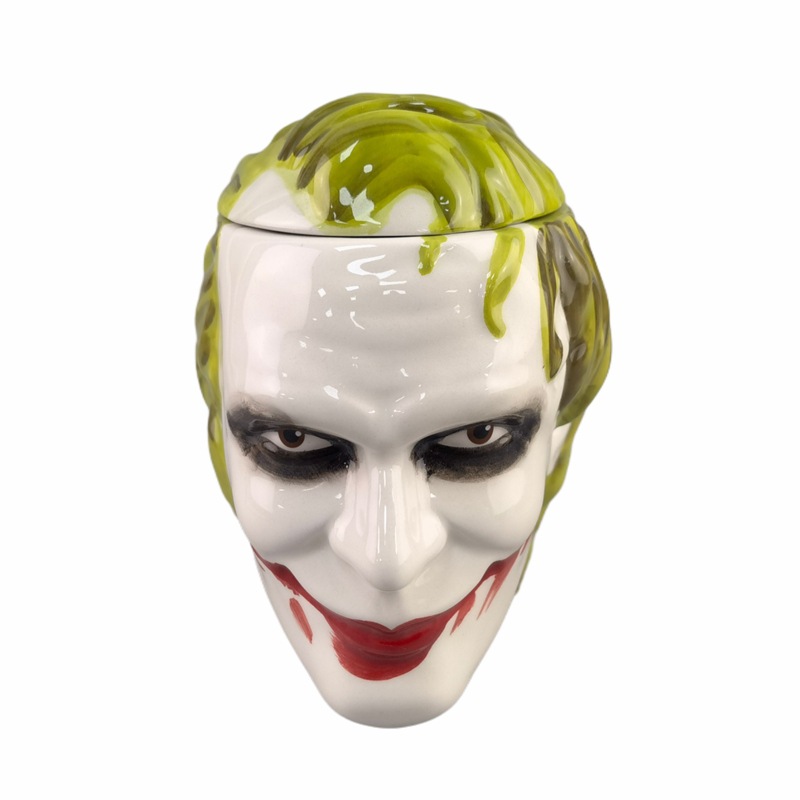 Halloween Dark Knight Taza de terror murciélago máscara de payaso Taza de agua de fiesta temática con tapa