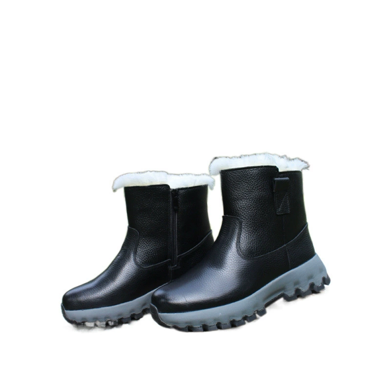 Leather keep warm boots