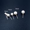 Fashionable earrings, plastic white silver needle from pearl, silver 925 sample, wholesale