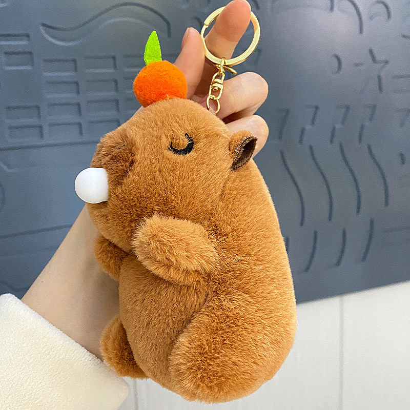 きしむクリエイティブぬいぐるみカピバラバブルキーホルダーペンダントかわいいカップルスクールバッグキーホルダーペンダント|undefined