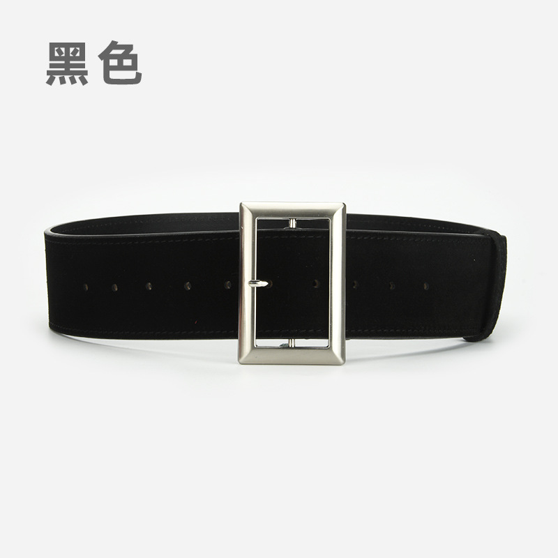 New Women's Fashion Alloy Wide Leather Belt, Genuine Leather Waist Cincher For Coats, Retro Decorative Versatile Simple Waistband - Thumbnail 6
