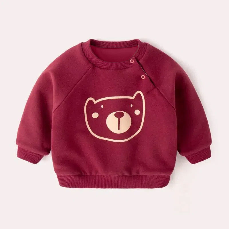 Baby Fleece Sweatshirt Autumn/Winter Thickening Unisex Children's Winter Warm Clothing Children's Winter Outfit Boy Top 0060A006