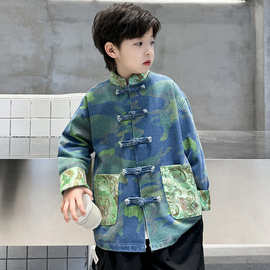 男童汉服2026春秋装男孩中国风牛仔外套儿童国学服唐装新中式礼服