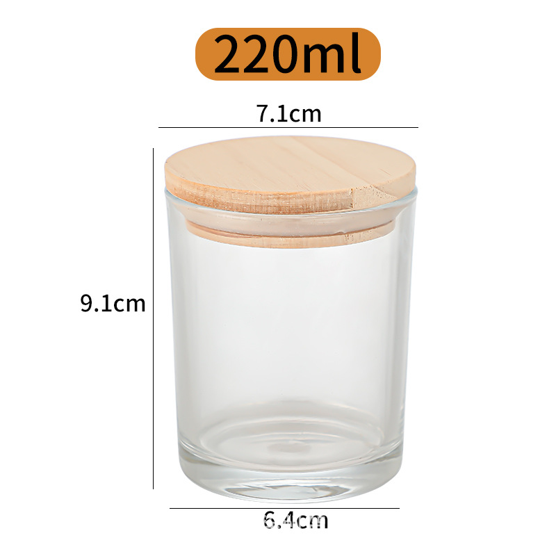 Copa de velas de aromaterapia de vidrio de Amazon Copa de velas con tapa de bambú y madera Juego de 24 Velas para dormitorio en casa Taza de vidrio