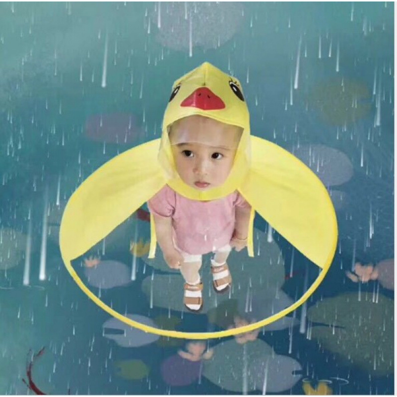 ポンチョ子供用レインコート Douyin ベビーキッズマント UFO 豚男と女性のインターネット有名人リトルイエローアヒル幼稚園送料無料|undefined
