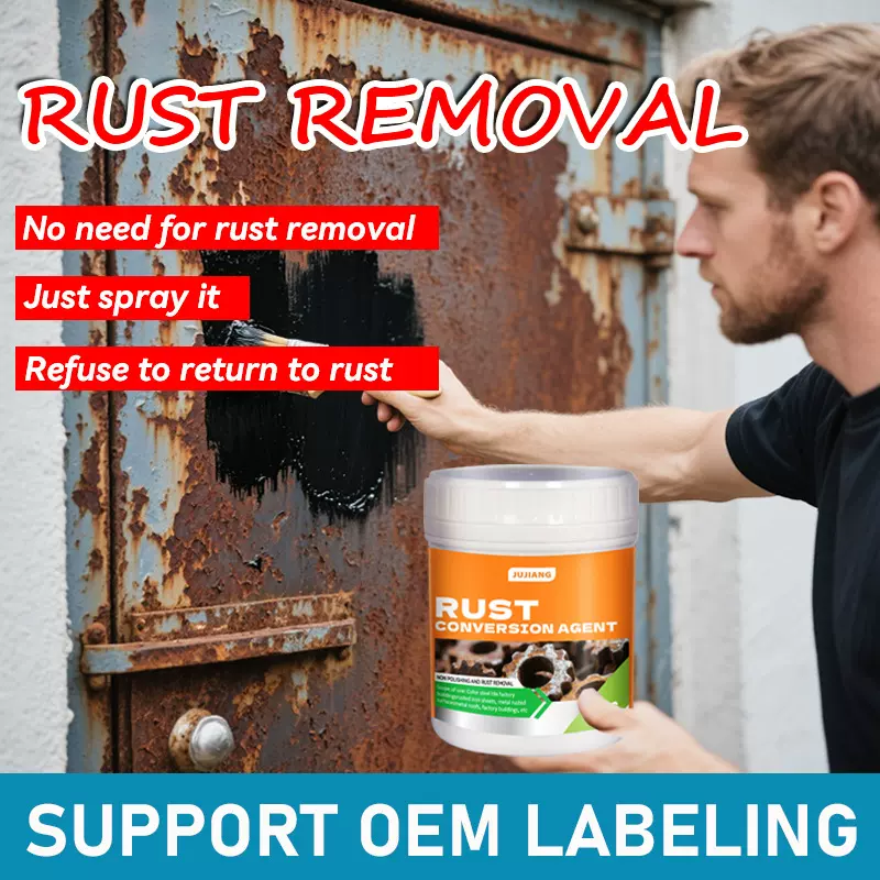 英文版水性铁锈转化剂免打磨钢结构建筑翻新固锈剂水性防锈金属漆