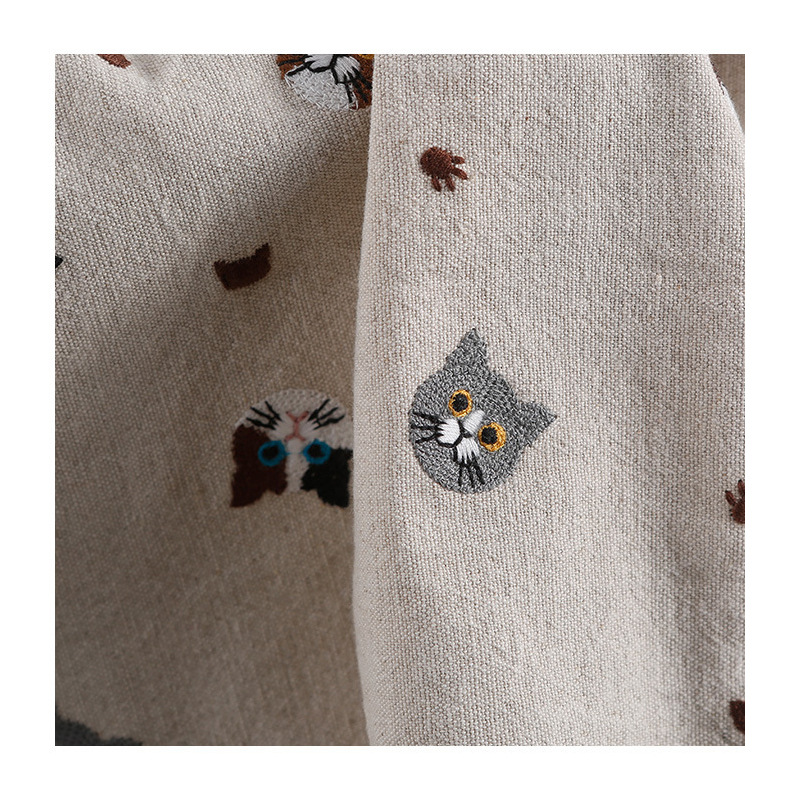刺繍布動物猫刺繍手作りファッション家庭用品ドレス装飾生地立体刺繍